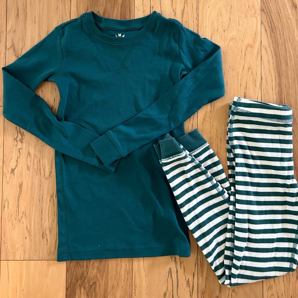 Primary Pajama Set Organic Cotton Stripe Solid 6-7